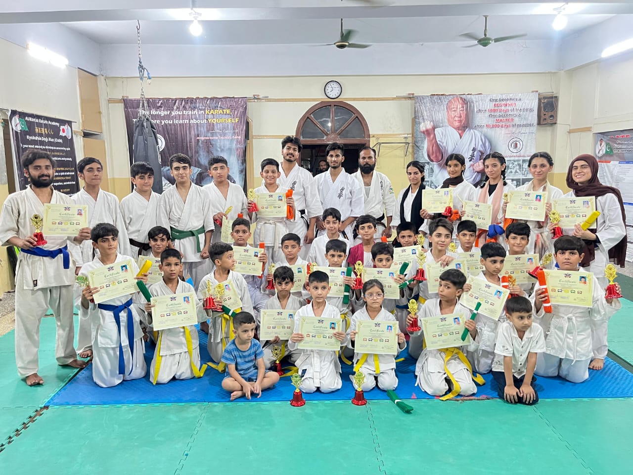 Student receiving belt